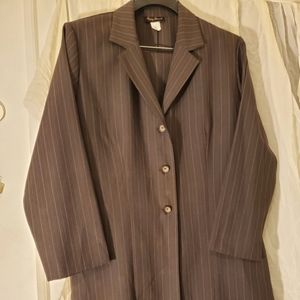 2 piece chocolate brown pinstripe suit
